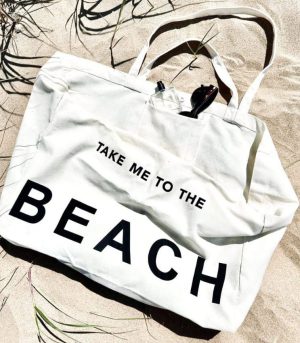 Cotton Canvas shopper beach bag